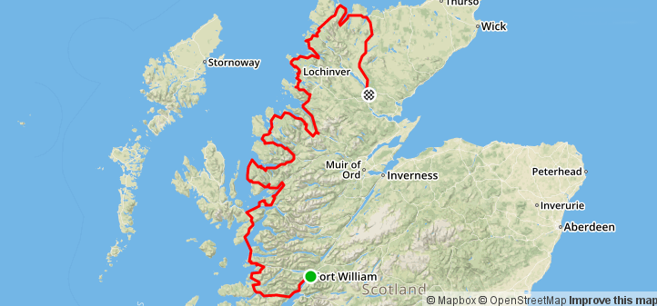 The route: Lancaster up through the highlands and out to the islands